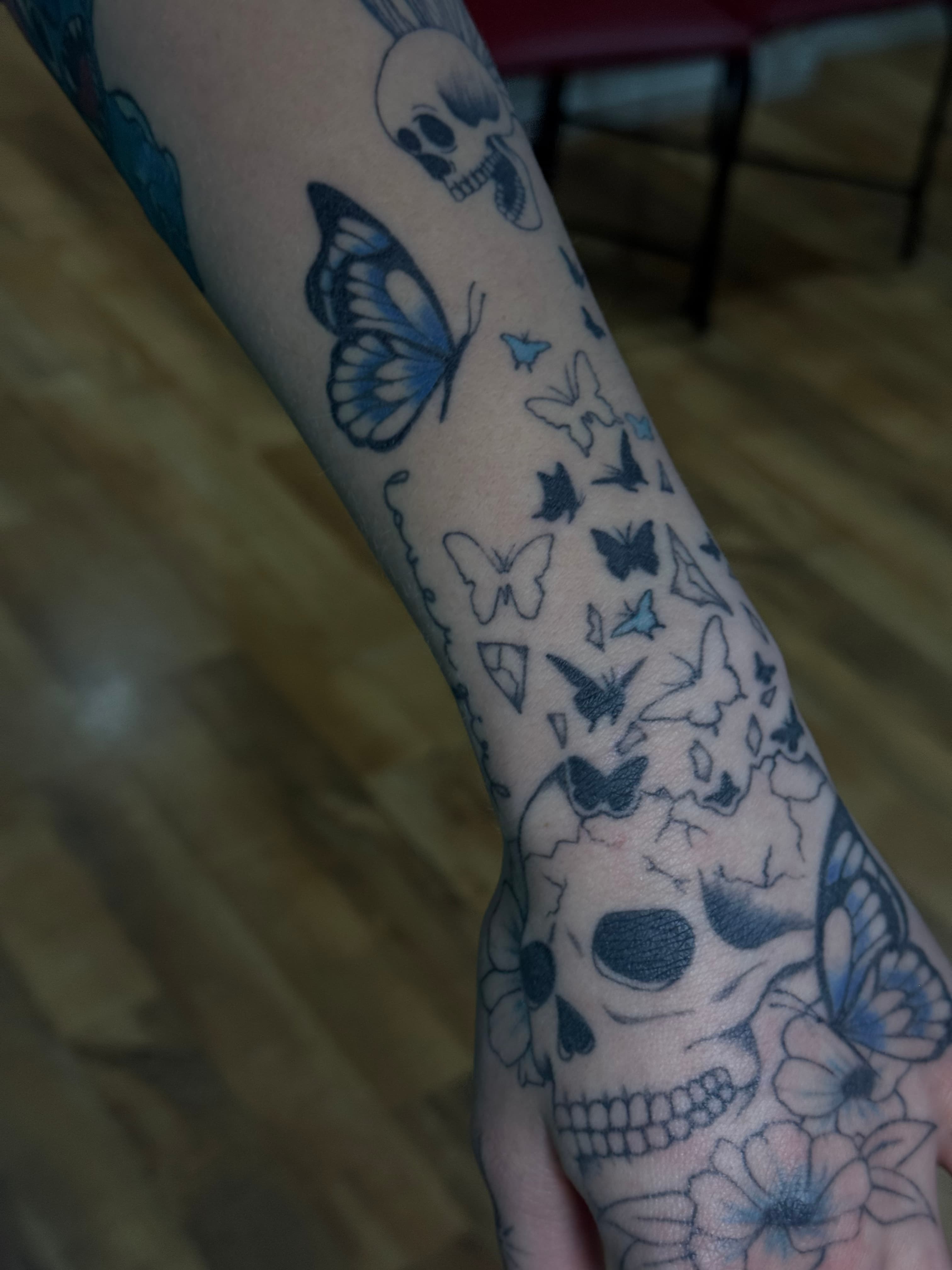Butterflies Bursting from Skull